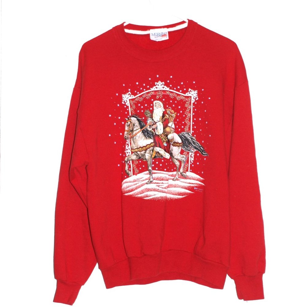 Morning Sun Red Pullover Christmas Sweat Shirt (Unisex)